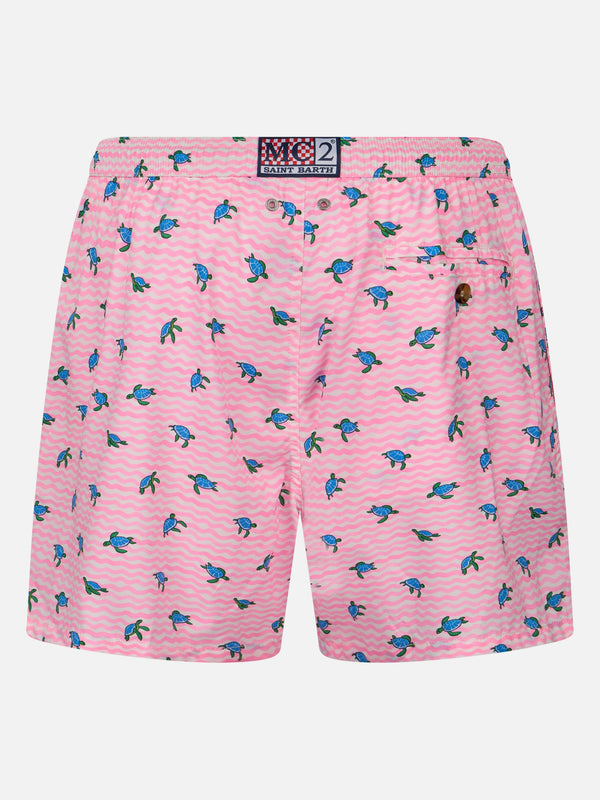 Man Comfort Light Badeshorts mit Meeresschildkröten-Print