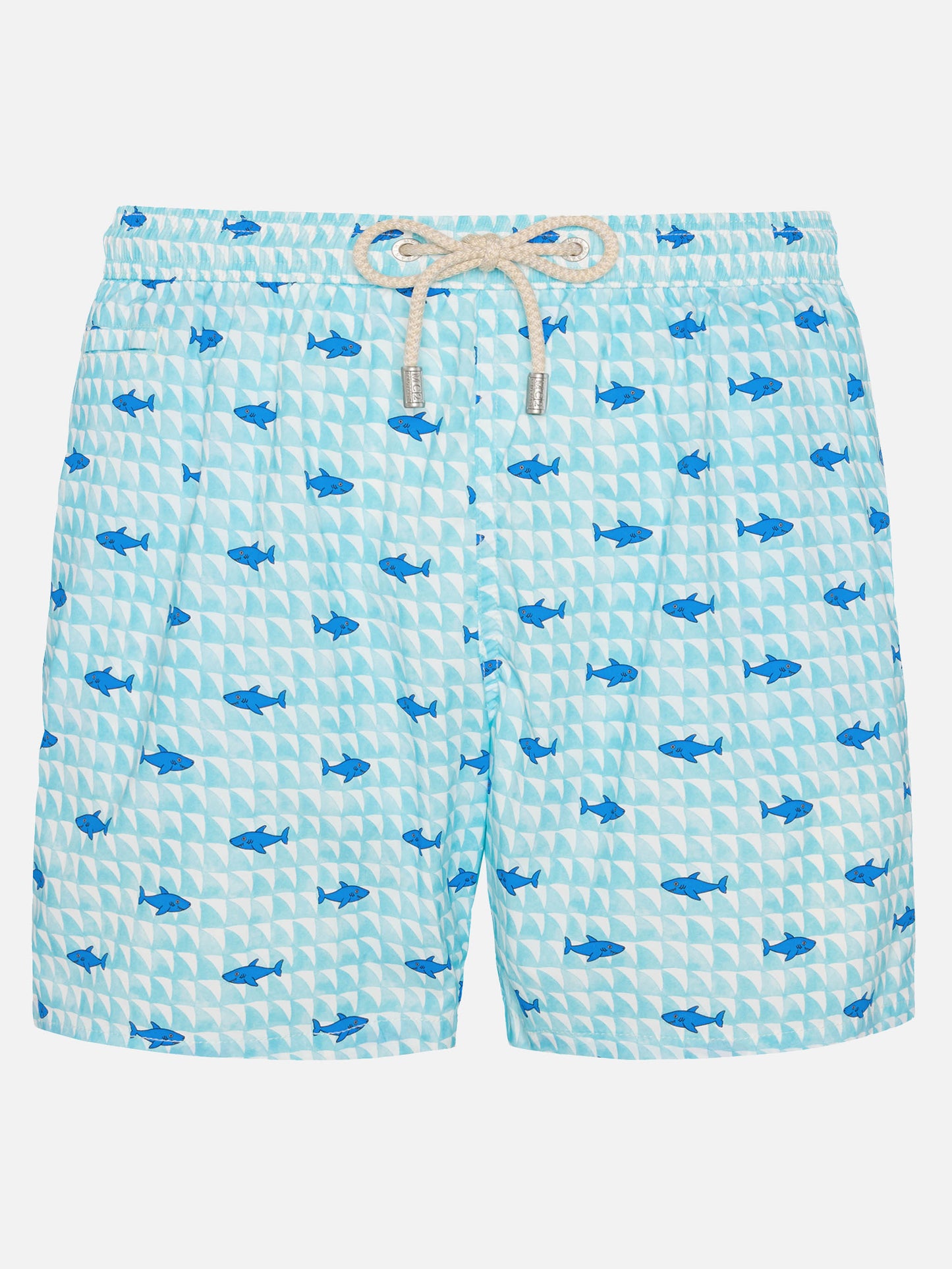 Comfort Light Badeshorts mit Haiflossen-Print