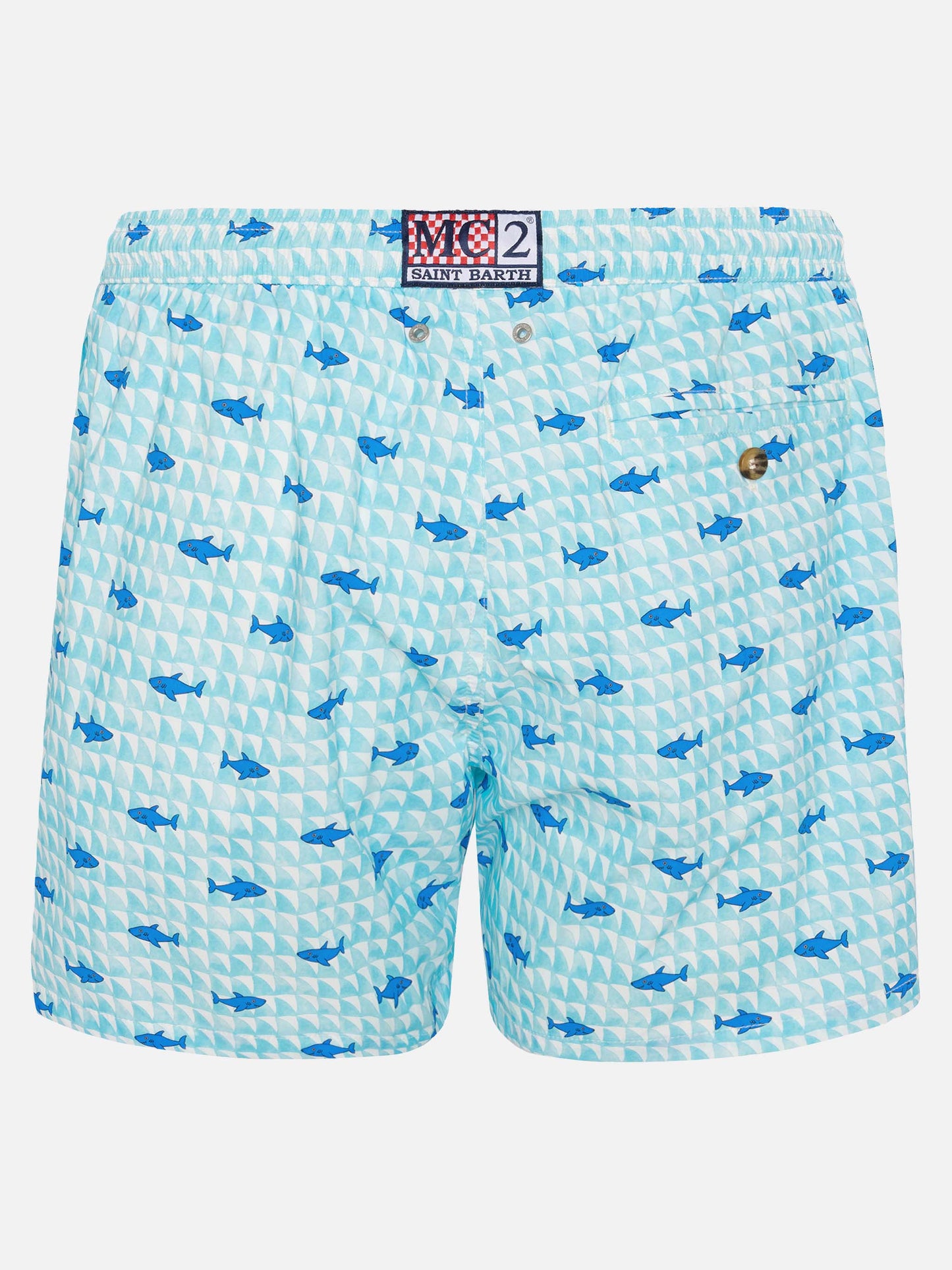 Comfort Light Badeshorts mit Haiflossen-Print