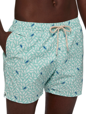 Comfort Light swim shorts with sea horse print - MC2 Saint Barth