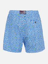 Man Comfort Light swim shorts with sharks print