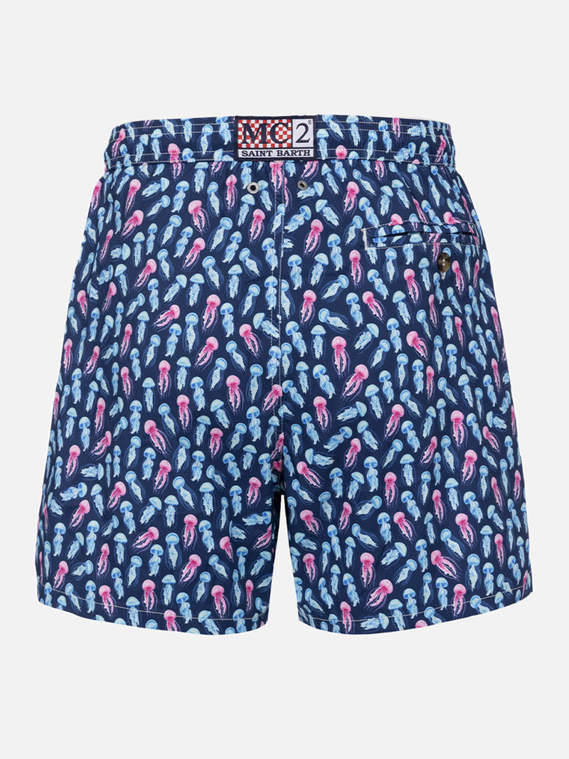 Man Comfort Light swim shorts with jellyfishes print