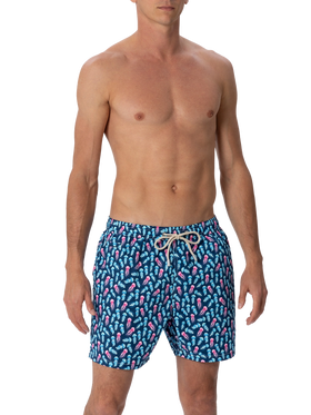 Comfort Light classic stretch swim shorts with jellyfishes print - MC2 Saint Barth