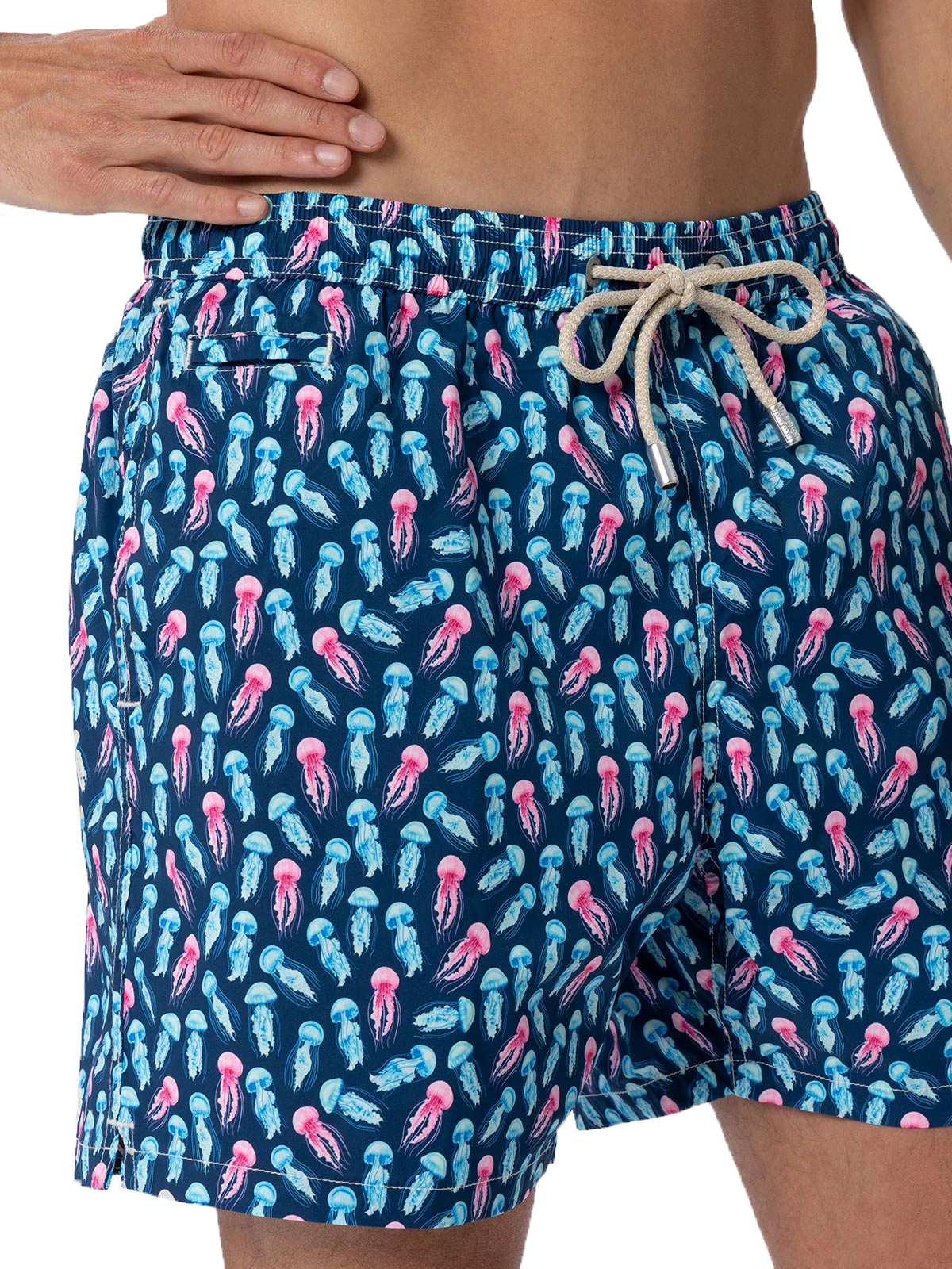 Comfort Light classic stretch swim shorts with jellyfishes print - MC2 Saint Barth