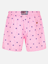 Bequeme Herren-Badeshorts aus leichtem Stoff mit Seestern-Print