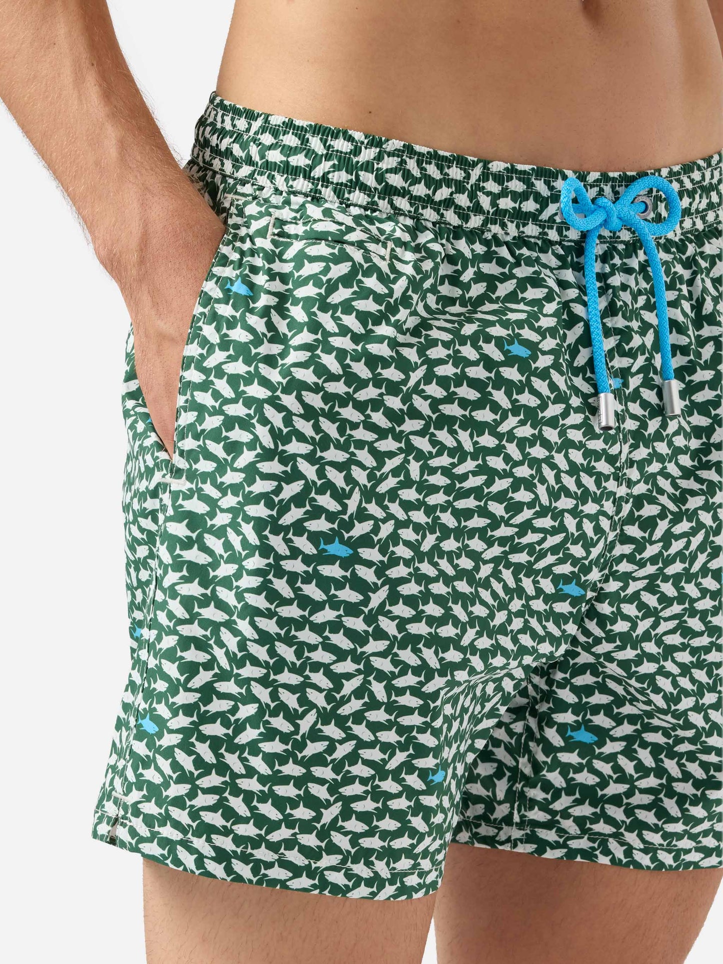 Comfort Light swim shorts with sharks print