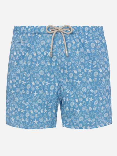 Comfort Light swim shorts with tropical shell print - MC2 Saint Barth
