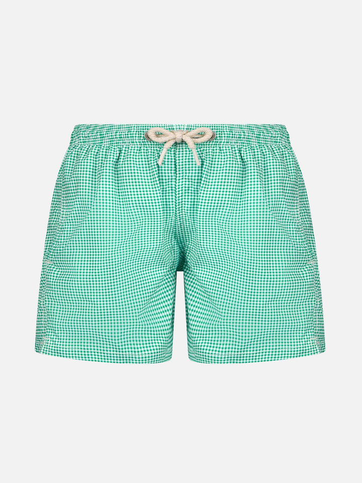 Classic stretch Comfort Light Jr swim shorts with gingham print - MC2 Saint Barth