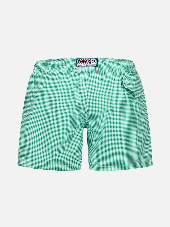 Classic stretch Comfort Light Jr swim shorts with gingham print - MC2 Saint Barth