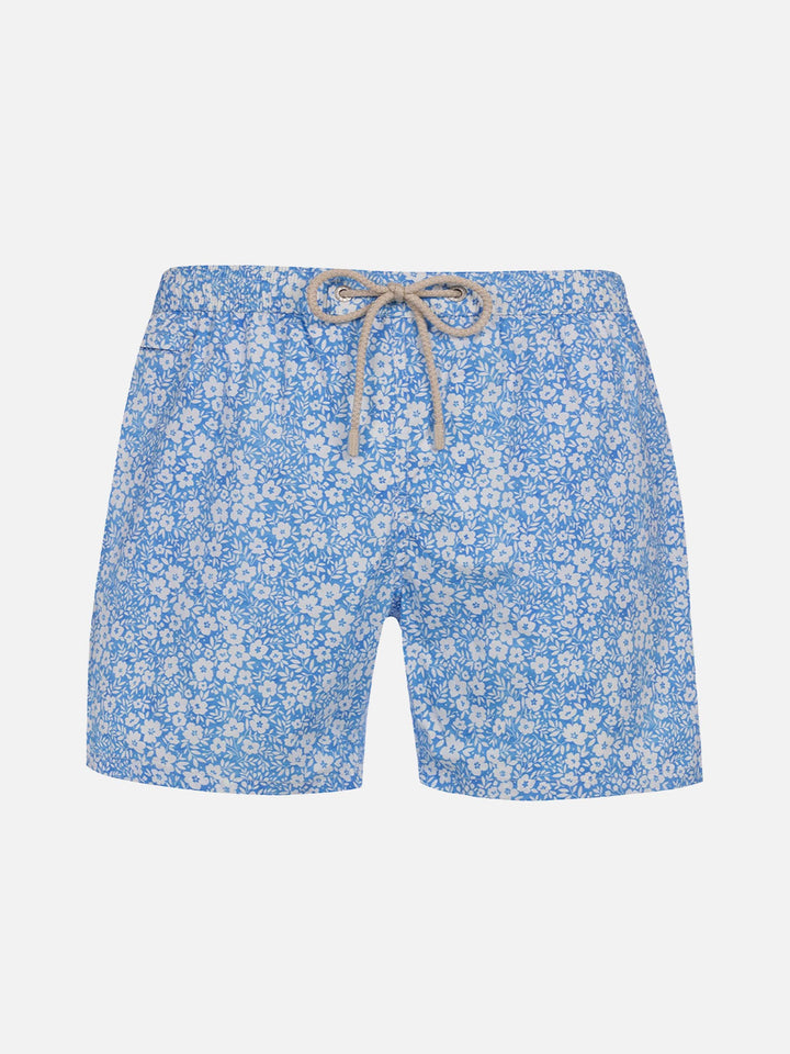 Comfort Light classic stretch swim shorts with flower print - MC2 Saint Barth