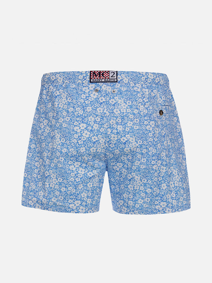 Comfort Light classic stretch swim shorts with flower print - MC2 Saint Barth