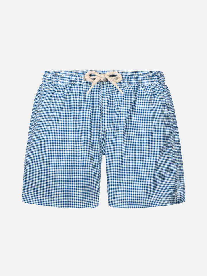 Comfort Light classic stretch swim shorts with gingham print - MC2 Saint Barth