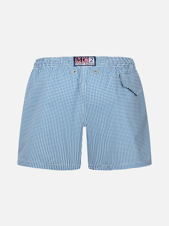 Comfort Light classic stretch swim shorts with gingham print - MC2 Saint Barth