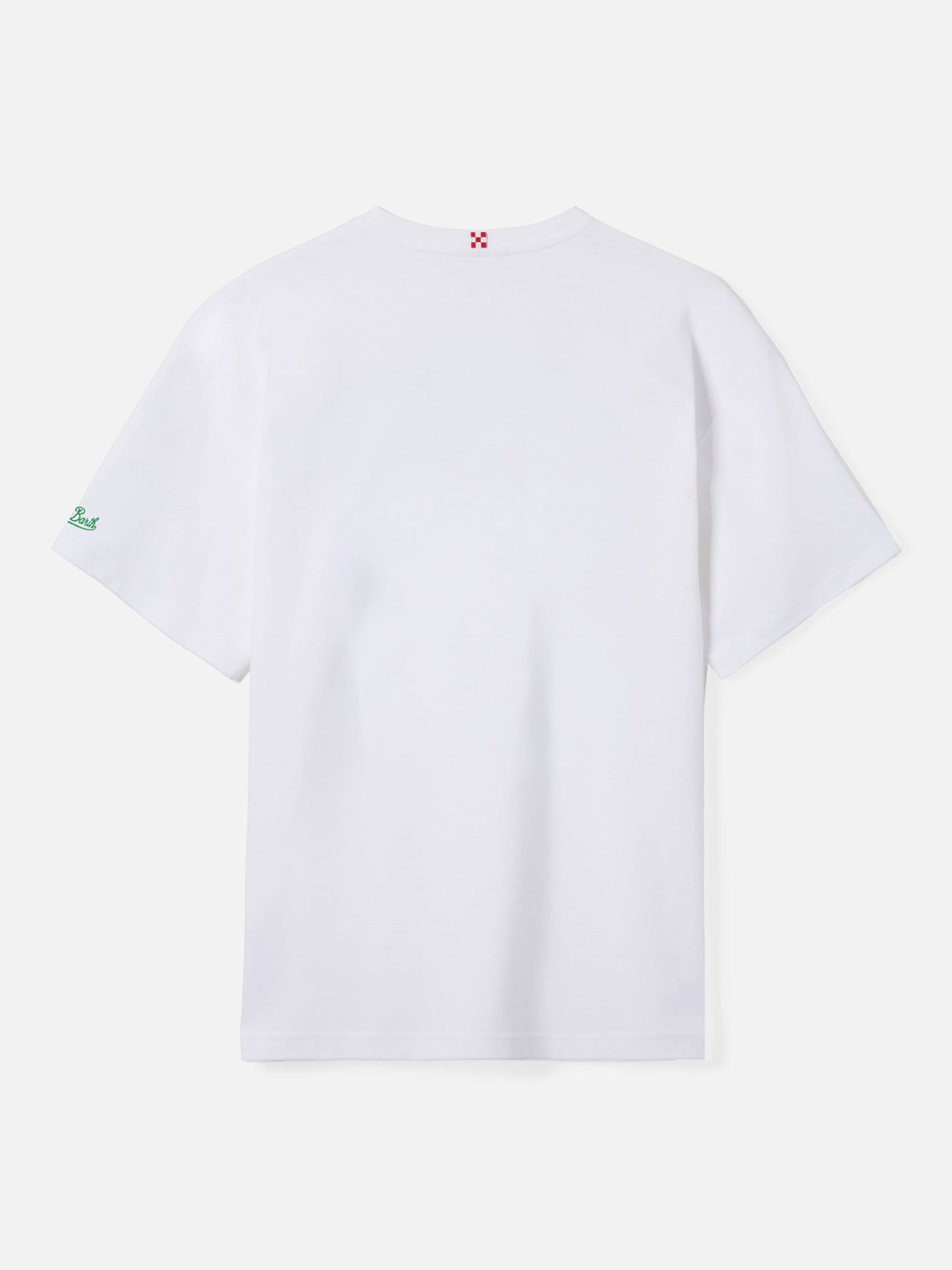 T-shirt Connor in cotone bianco con ricamo sul taschino Va tutto al contrario