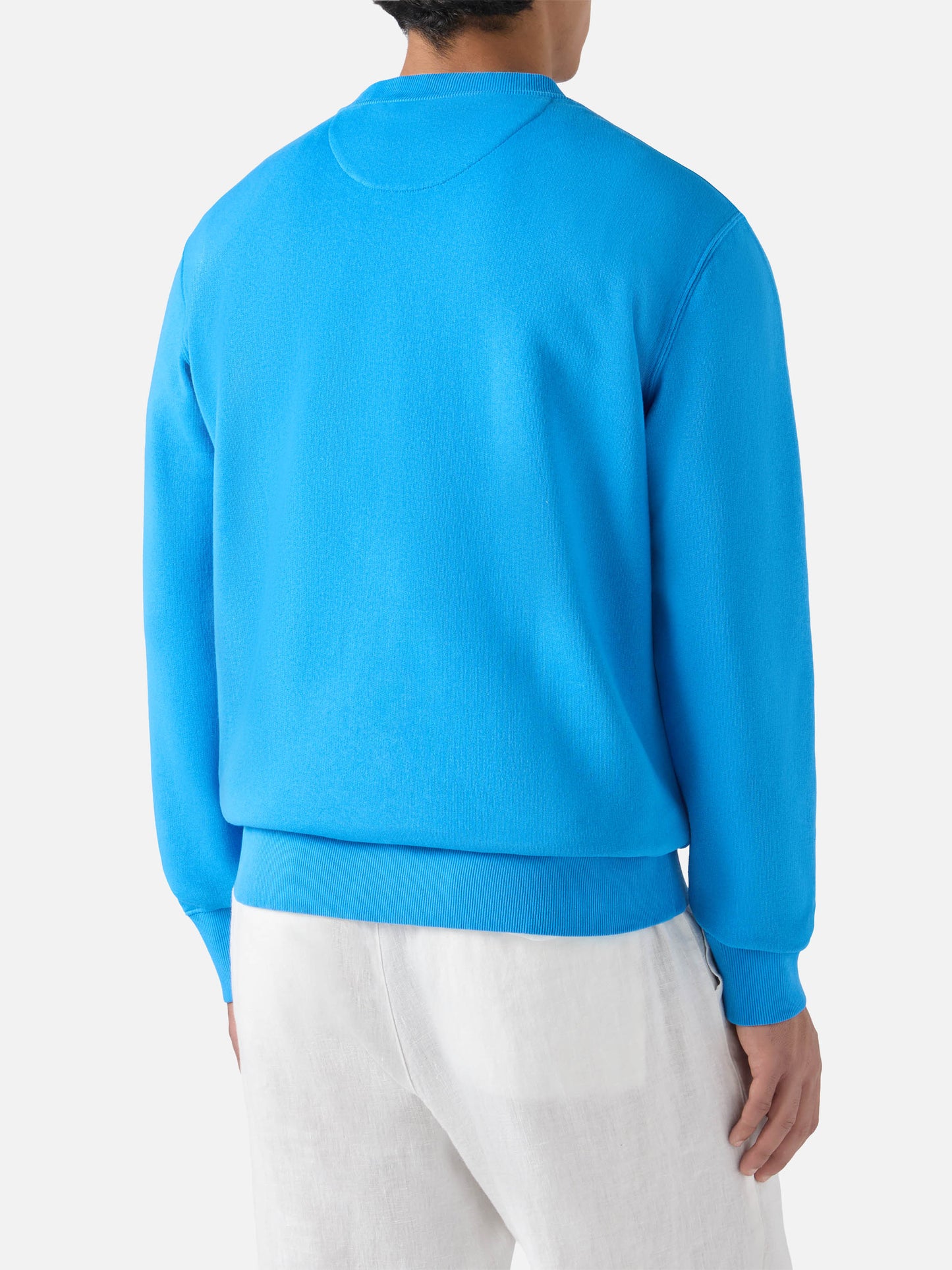 Man crewneck cotton fleece sweatshirt Cooper with embroidery
