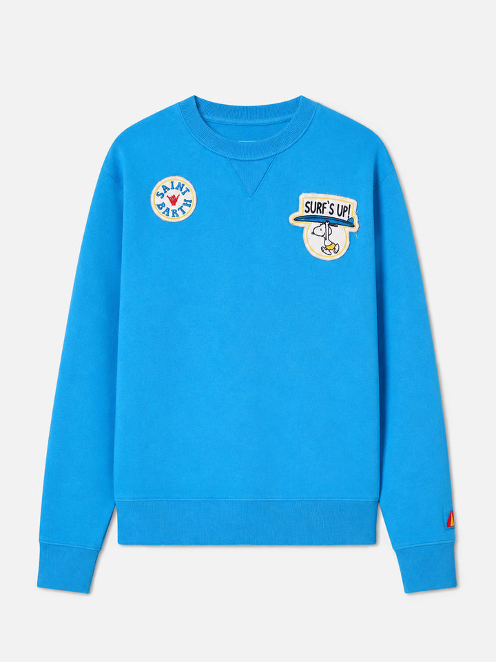Man crewneck cotton fleece sweatshirt Cooper with embroidery
