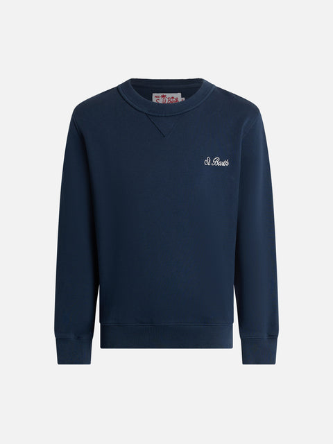 Boy crewneck cotton fleece sweatshirt Cooper Jr with embroidery - MC2 Saint Barth