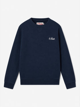 Navy blue Cooper Jr sweatshirt with St. Barth Golf Club print