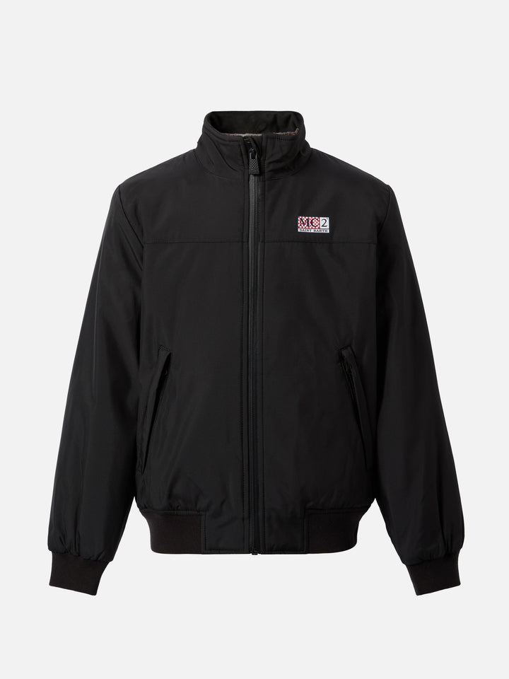 Bomber nero Country Jr con interno in pelliccia