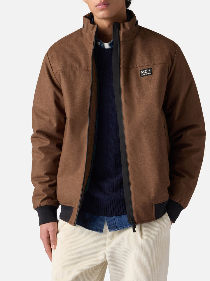 Wooly brown bomber jacket Country with teddy lining