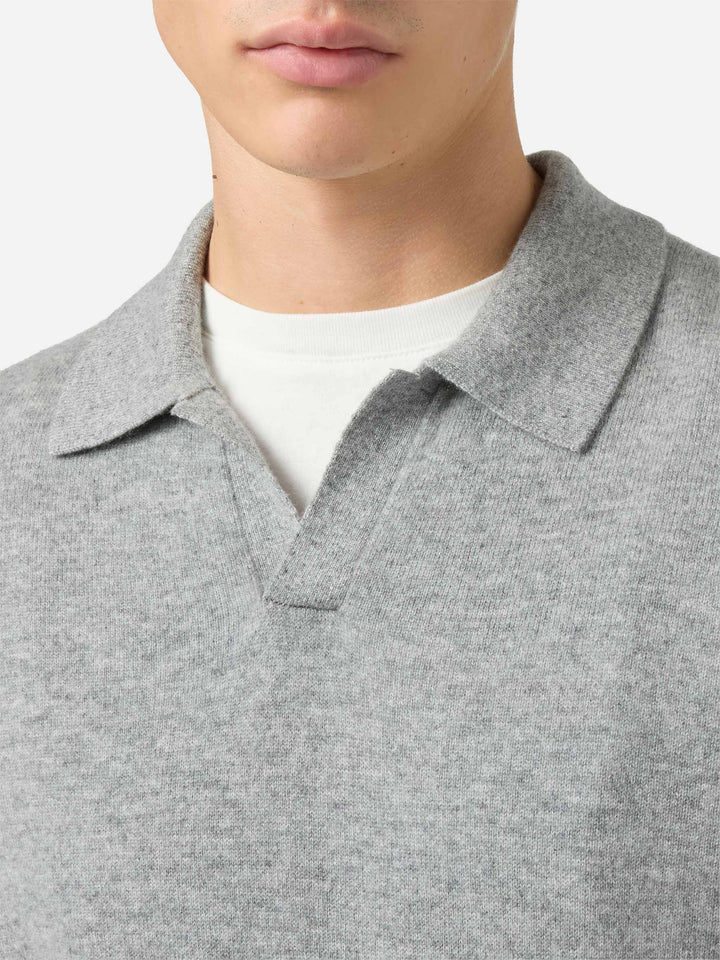 Polo in maglia di cashmere Covent grigio melange
