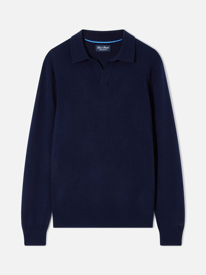 Polo Covent en cachemire blue bleu marine 