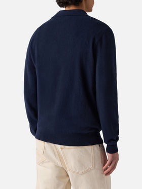 Polo in maglia di cashmere Covent blu notte