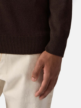 Braunes Strickpolo aus reiner Wolle von Covent