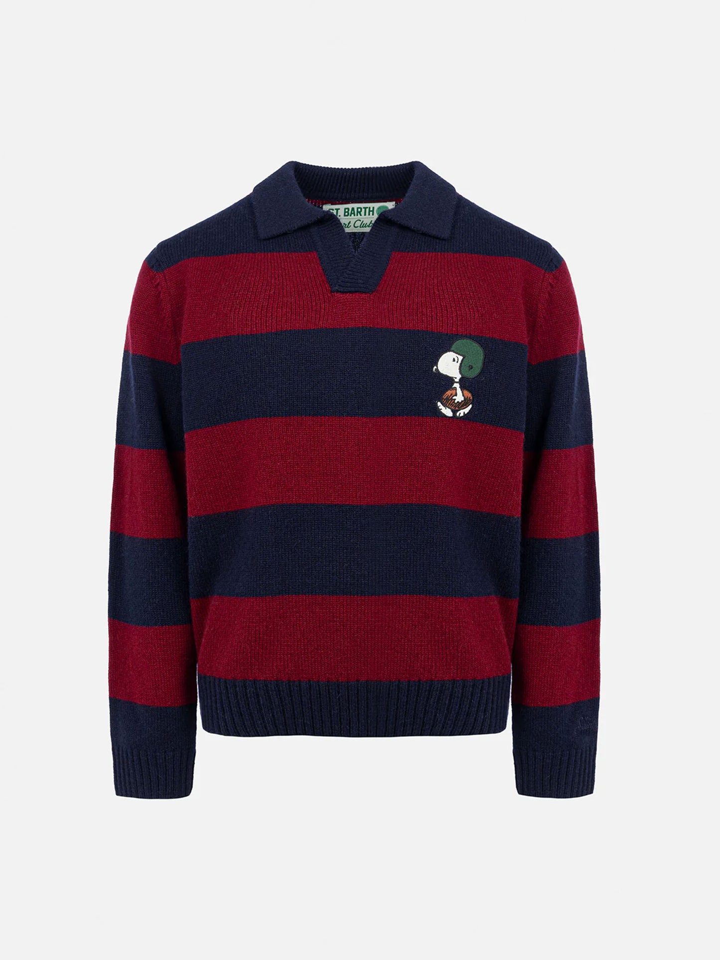 Polo da bambino a righe blu e rosse Covent con stampa Snoopy | EDIZIONE SPECIALE SNOOPY PEANUTS