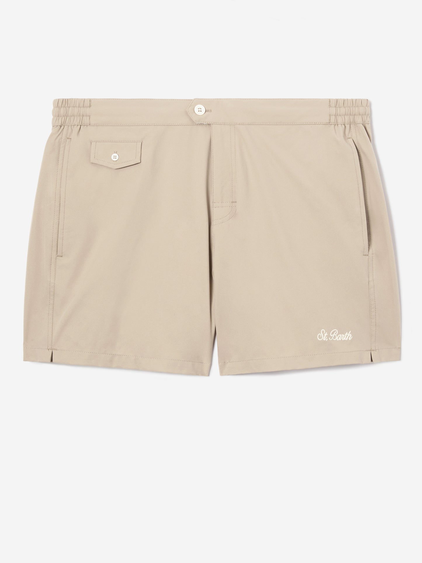Costume mare Capferrat beige con logo ricamato