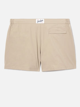 Costume mare Capferrat beige con logo ricamato