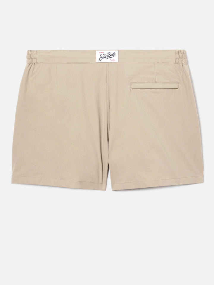 Capferrat swim shorts in beige with embroidered logo
