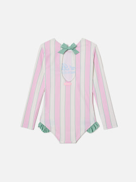 Costume intero Cressy a maniche lunghe con stampa Beach Club