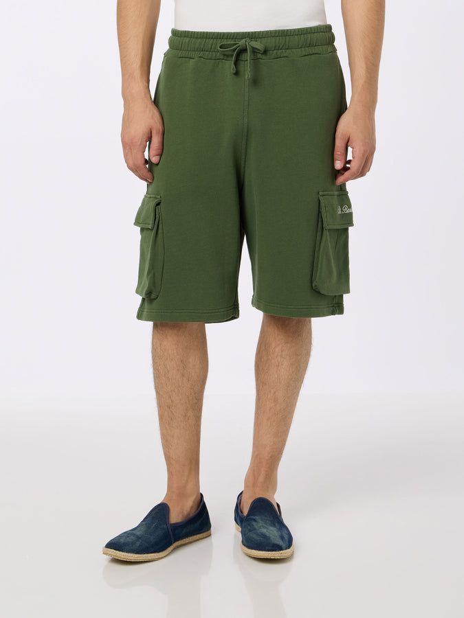 Mc2 Saint Barth Pantaloncini cargo da uomo verde militare Cargy