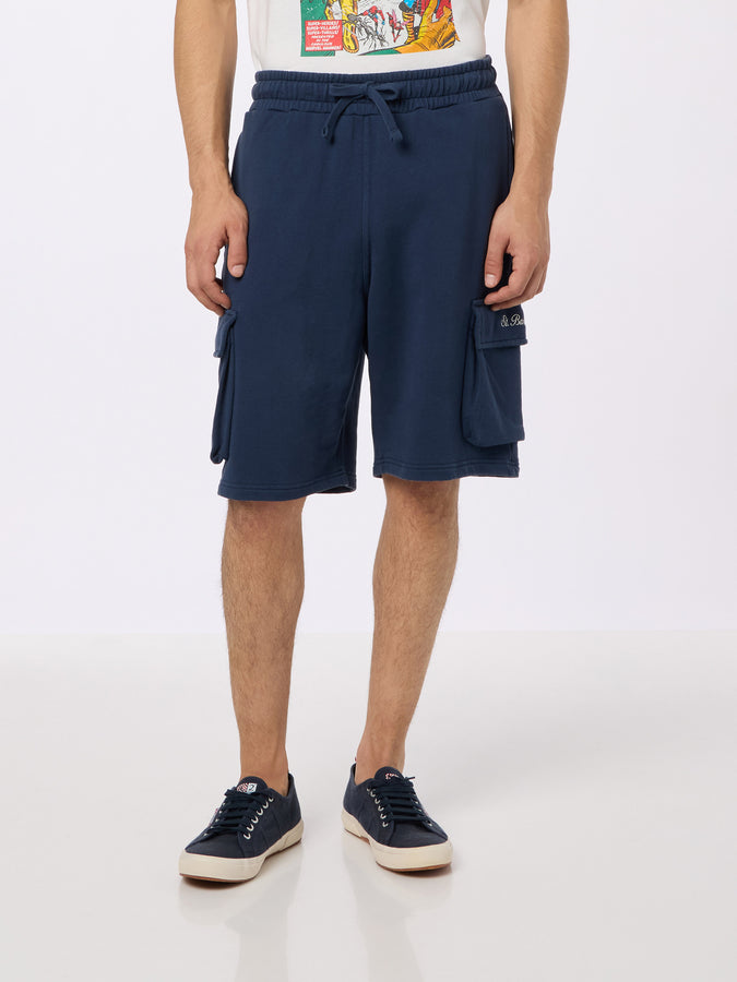 Mc2 Saint Barth Pantaloncini cargo da uomo blu navy Cargy