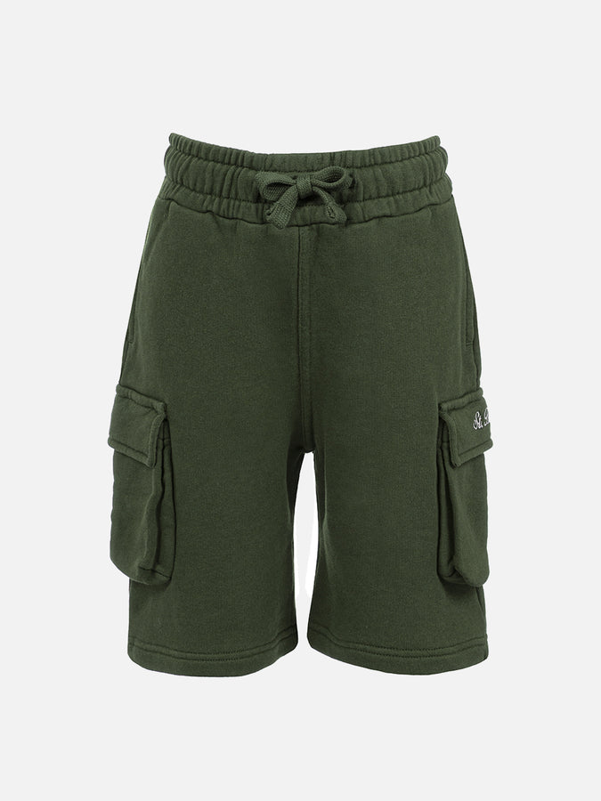 Mc2 Saint Barth Pantaloncini cargo da bambino verde militare Cargy