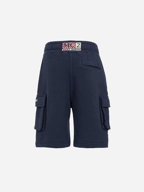 Pantaloncini cargo blu navy da bambino Cargy