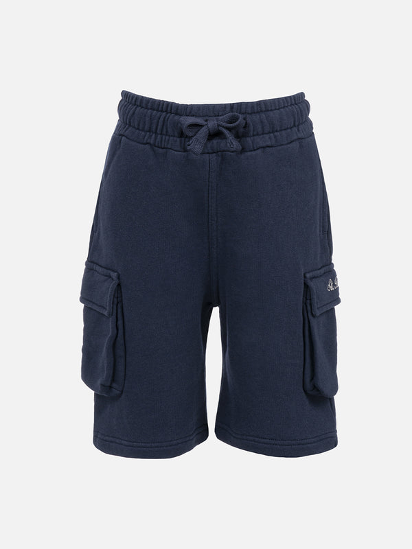 Pantaloncini cargo blu navy da bambino Cargy