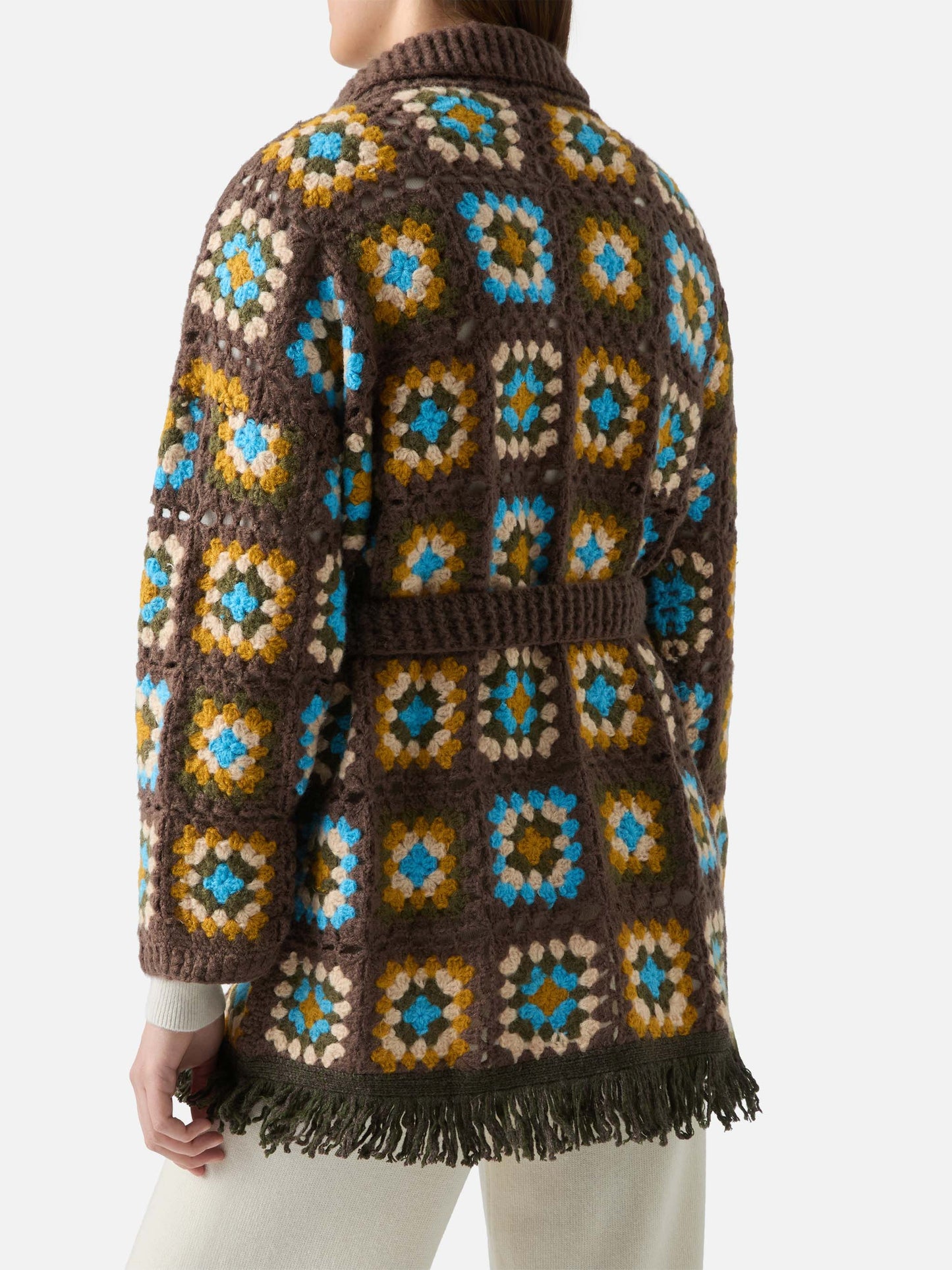 Cardigan Cristabel in crochet con cintura