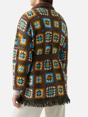 Cardigan Cristabel in crochet con cintura