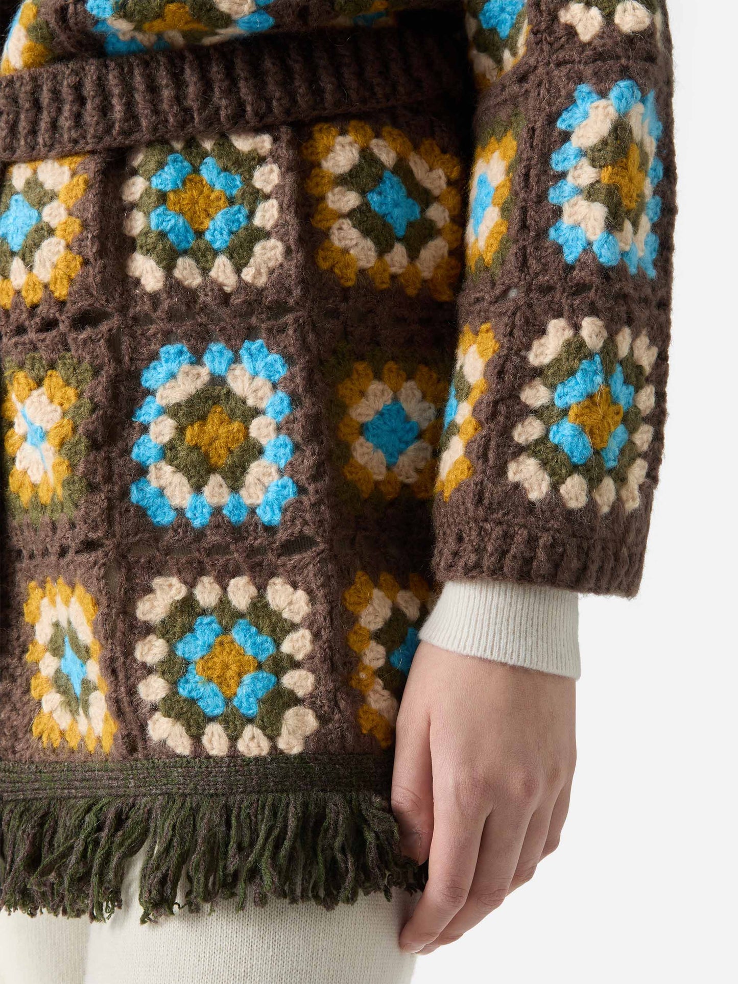 Cardigan Cristabel in crochet con cintura