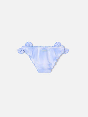 Cric hellblau gestreifte Seersucker-Badehose 