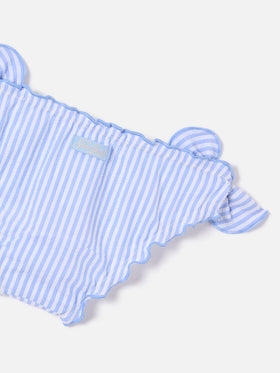 Cric hellblau gestreifte Seersucker-Badehose 