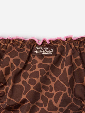 Slip mare Cric con stampa animalier e bordi a contrasto