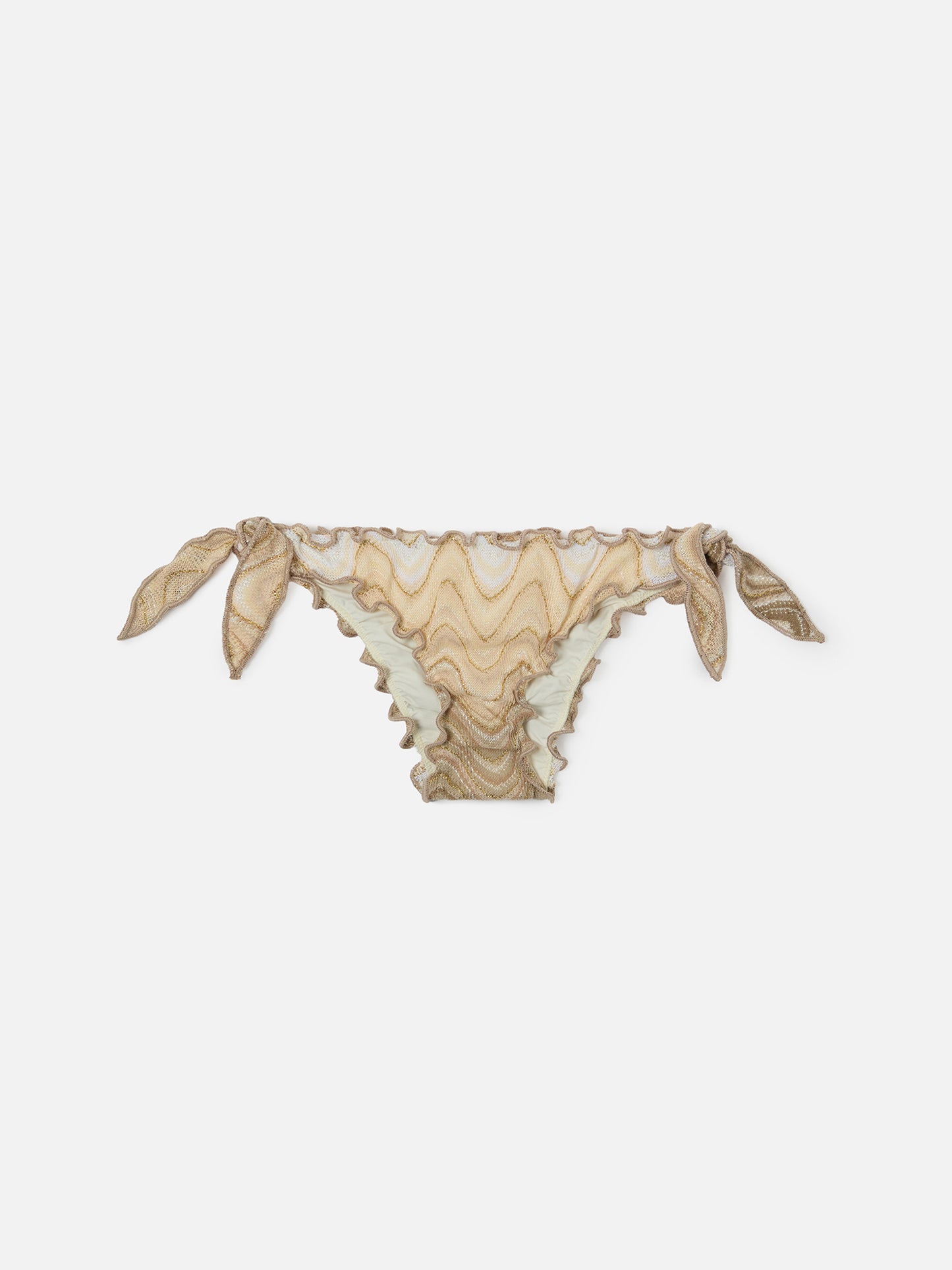 Cric gold tone raschel swim briefs with wave motif