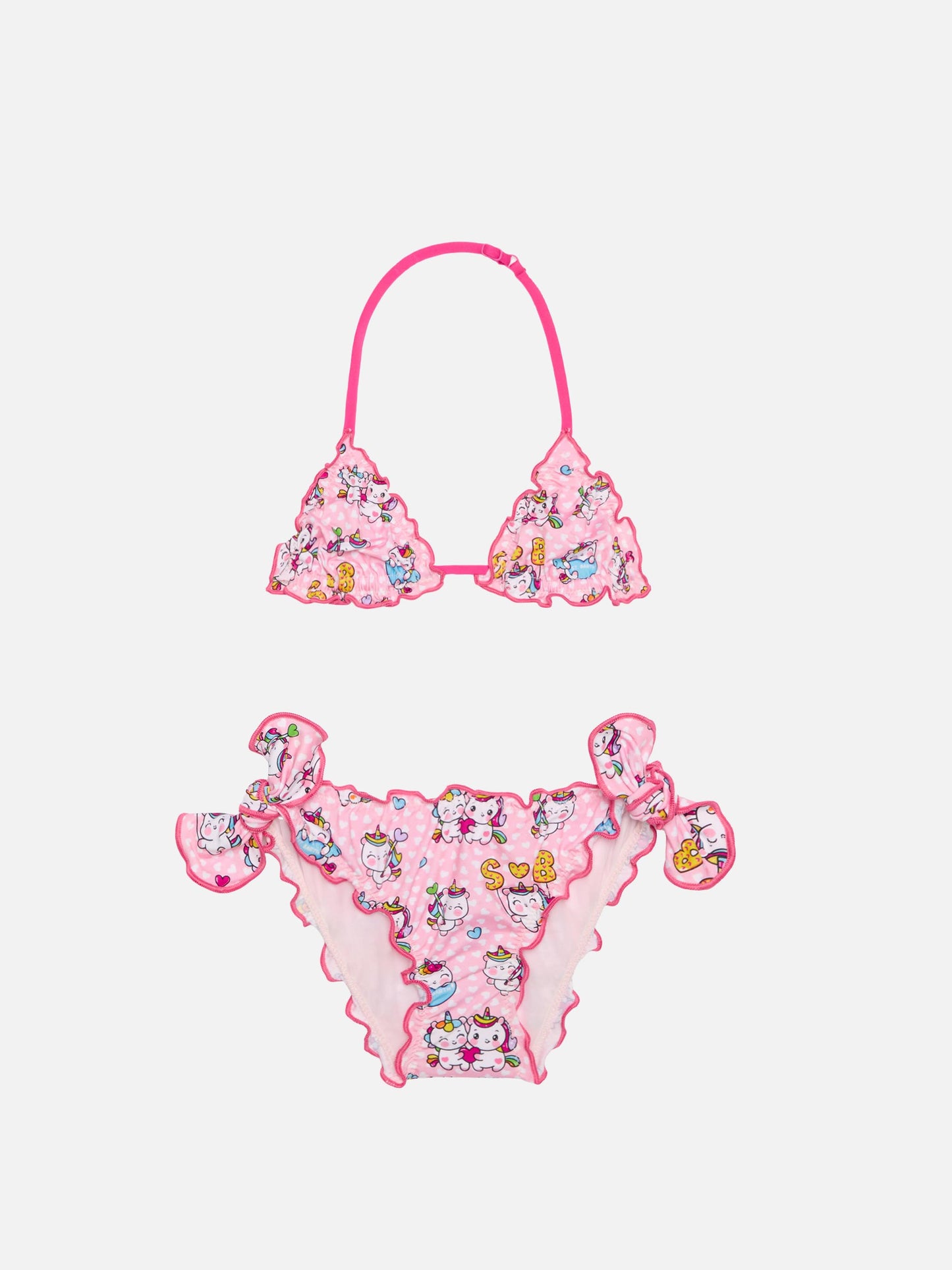Mädchen-Triangel-Bikini mit Einhorn-Print