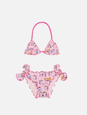 Mädchen-Triangel-Bikini mit Einhorn-Print