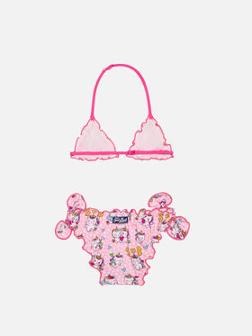 Mädchen-Triangel-Bikini mit Einhorn-Print