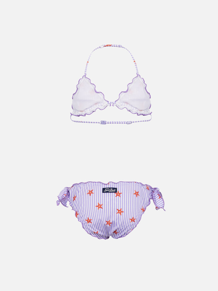 Girl classic triangle bikini Cris with seastars print - MC2 Saint Barth
