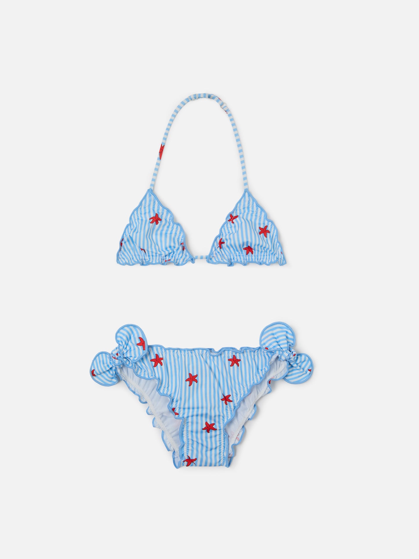 Cris classic triangle bikini with starfish and striped print